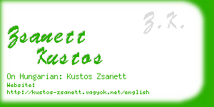 zsanett kustos business card